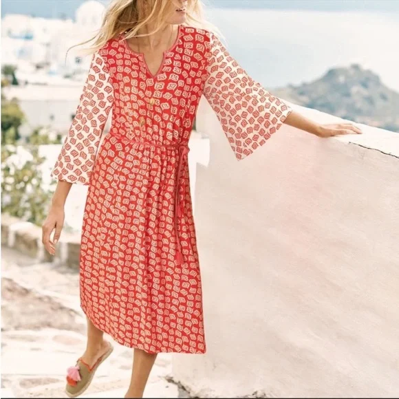 Boden Falling petals jersey midi dress - Picture 2 of 10